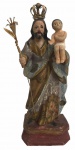 MINAS SEC XIX - Centenária imagem sacra de origem mineira, representando São José com menino Jesus,