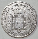 Portugal - Moeda de 200 Réis ano 1799 - Prata 916.7 com 7 gramas.