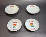 Borges - 4 tigelas em porcelana promocionais da marca de azeite - dim - 4 cm de altura e 12 cm de diâmetro e 3 cm de altura por 10 cm de diâmetro