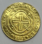 Moeda de ouro, Brasil - 4000 Réis, 1822. Peso: 7,8g.