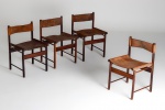 Jorge Zalszupin - L'atelier - Brasil, C.1960 -  Conjunto de 4 cadeiras Jockey em jacaranda