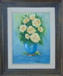 GEORGINA DE ALBUQUERQUE, óleo sobre tela. "Vaso com flores", medindo: 40 x 30 cm. A.c.i.d (S