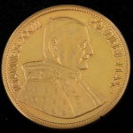 Medalha do VATICANO, Papa João XXIII, Ouro, Peso 31,8 g, Diâmetro 35 mm, Flor de Cunho.