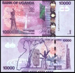 UGANDA - CEDULA DE  10000  Shillings DO ANO 2010 - EM ESTADO FLOR DE ESTAMPA DE CONSERVAÇÃO