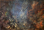 Frans Krajcberg, Folhas - óleo sobre tela - med. 90 x 60 cm