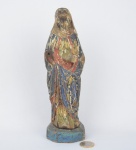 Talha barroca em madeira policromada representando imagem de Nossa Senhora - alt. 25cm. Apresenta perdas na policromia