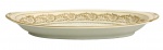 LIMOGES FRANÇA - Petisqueira em pasta de porcelana francesa Limoges adornada com folhagens e volutas em vibrante ouro, formato ovalado. Possui registro da manufatura CHARLES AHRENFELDT. Mede 23cm diâmetro x 6cm altura.