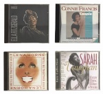 JAZZ - Lote contendo 4 raros CDs de cantoras de jazz, importados e ou não, entre elasELLA FITZGERALD, SARAH VAUGHAN, etc. Acompanha sua capa. Mede 14 x 12cm.
