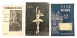 Lote contendo 3 livros de arte sendo biografia da bailarina MARGOT FONTEYN e dois programas do Teatro Municipal do Rio. Idioma português. Medida do maior 25 x 17cm.