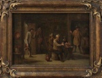 M.V Holmon Sec. XVI (1623 - 1674) Pintura Holandesa - Homens no Bar - Óleo sobre Tela Med;55x38cm Se