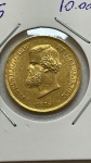Moeda de Ouro de 10000 reis 1875 - Soberba
