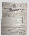 BARÃO DE MENDES TOTTA - Recibo de imposto predial no município de Petrópolis RJ datado de 1910 e ass