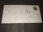 Brasil Império, envelope circulado do Rio de Janeiro para Ouro Preto, com franquia de 100 réis, D. P