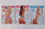 Lote com 3 Revistas Playboy, Capa Sheila Mello - Scheila Carvalho e Carla Perez, 1998, Editora Abri, usado, no estado