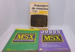 LOTE COM 3 LIVROS MSX JOGOS, LINGUAGEM DE MÁQUINAS. NO ESTADO COMO FOTOS
