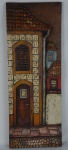 E. Hein, relevo em madeira representando casebres, 1978 -med. 60x23cm