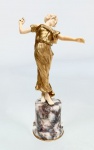 Barthelemy. Magnífica e muito linda escultura em bronze Criselefantino representando jovem em gracio
