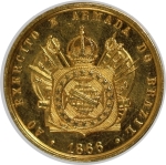 Medalha do Brasil - 1866 - OURO (.917) - 3.06 g - 14 mm - Ao Exército e Armada do Brasil - Campanha