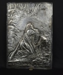 Arte Sacra. Placa relevo em prata 90 representando Jesus Cristo - med. 52x36cm