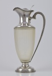 Claret Jug em cristal com prata austro húngara do século XIX. Altura 30 cm.