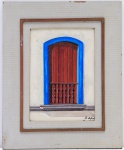 R. DEPAOLI - "Balcão da Igreja de S. Gonçalo (R.J) - OSE - assinado e datado no c.i.d. e no verso (Dez. 1971). Medidas da tela: 20 cm x 14 cm. Medidas da moldura: 31 cm x 26 cm.