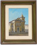 Assinatura ilegível - "Igreja de Boa Viagem" - OST - assinado, localizado e datado no verso BA 1974. Medidas da tela: 24 cm x 17 cm. Medidas moldura: 38 cm x 31 cm.