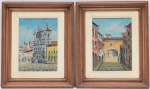 WALTER GOES - 2 Quadro - "Pelourinho" e "Beco da Bahia" - OST - assinados na frente e no verso. Datado 1974. Medidas da tela: 22,5 cm x 16 cm. Medidas da moldura: 37 cm x 30  cm.