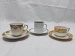 Lote de 3 xícaras de café em porcelana para colecionador, marcas e modelos diversos.