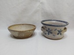 Lote de cachepot e bowl em cerâmica vitrificada. Medindo o maior 15cm x 9cm de altura.