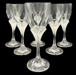 Seis taças para vinho branco em fino cristal de chumbo francês (Cristal d'Arques, modelo Granvil