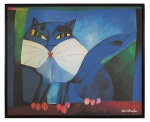 Aldemir Martins - Gato Azul - Giclée - 120 x 148 cm - a.c.i.d. impressa