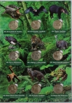 10 moedas do Peru - 1 sol - 2017 a 2020 - Série COMPLETA da fauna silvestre ameaçada do Peru - No ál