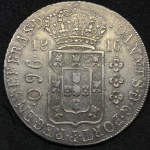 960 Réis 1816 R - Recunho sobre 20 Reales 1809 de José Napoleão - Soberba - RARO - Ex Coleção Ildema