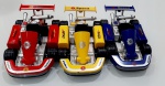 Lote com três carrinhos miniaturas de Kart da marca Welly. 13 cm escala 1/32