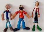 Lote composto por três personagens Popeye, Brutus & Olivia em vinil.