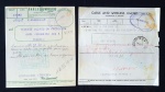 Dois telegramas enviados a oficial médico da FEB na Itália em 1945; datados de março e abril de 1945