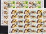 Brasil 1991 - Dinossauros e Jararacas, série completa em folhas com carimbos comemorativos alusivo aos 40 anos do Banco do Nordeste!