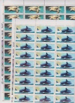 Brasil 1987 - Fauna Marinha, Série completa em 2 folhas completas de 44 selos sem carimbo com goma!