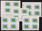 Brasil 1994 -Bandeira Nacional, selo para Comprovante de Franqueamento do Primeiro Porte Nacional, autocolantes em 5 quadras sem carimbo! Valor facial de custo nos correios em R$ 51,00!