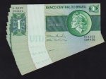 Brasil 1980 - Cédulas no valor de 1 Cruzeiro, Figura da República em seleção de 10 peças novas, nunca circuladas ou dobradas! (FLOR DE ESTAMPA)!