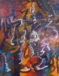 JORGE GUINLE, óleo sobre tela. "O Estandarte", medindo: 0,99 x 0,80 cm. Ano de 1984 Rio. Ass