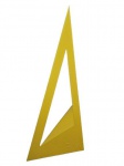 Franz Weissman, escultura em Triangulo Amarelo - escultura em aço medindo H115XL60XP115cm, assinat