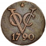Moeda das Indias Orientais Holandesas - 2 Duit / Dubbele Duit (Utrecht) - 1790 (OCV) - Cobre  5.8 g