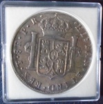 Moeda de prata Carlos III de 8 Reales 1784 peso da moeda 27,60 gramas Prata 917%.