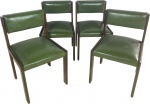 SERGIO RODRIGUES (1927 - 2014). Quatro cadeiras em jacarandá com estrutura em linhas retas dita "