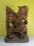 ARTE POPULAR BRASILEIRA/ JOAO FILHO DO LOUCO/ -belissima peça em madeira nobre representando SAO JOR