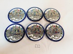 Jogo de 6 porta copos em ceramica pintada  origem  Judaica Jerusalem mede 8,5 cm