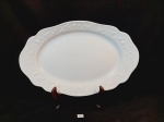 Travessa Oval em Porcelana branca com borda decorada Frutas em porcelana Francesa Limoges mede 36  cm x 23 cm