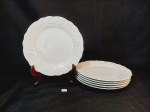 ( FC 34 ) - 975 - Jogo 6 Pratos Salada em Porcelana branca com borda decorada Frutas em porcelana