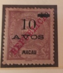 SELOS DE MACAU - 1913 Issues of 1902/1905 Overprinted "REPUBLICA" - 182AK1010/12A/R roxo ave